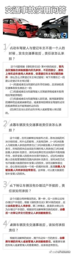 交通事故必备法律知识30条，干货收藏版！